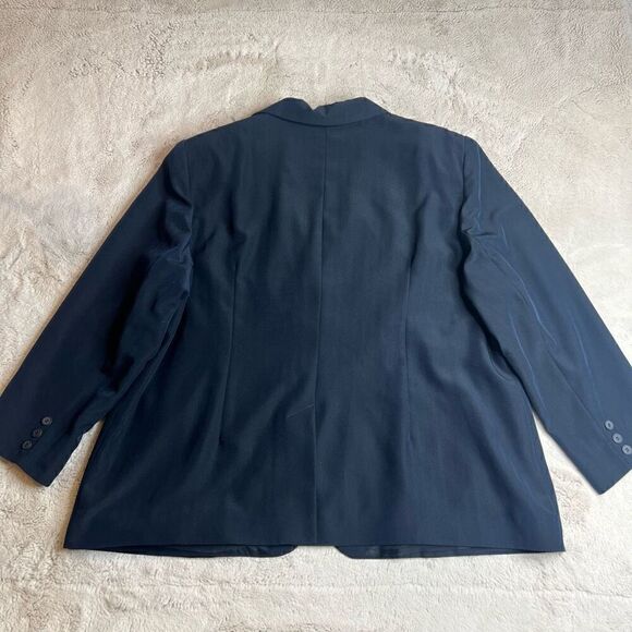 Louben Blazer Jacket Womens Size 22 Blue Lined Business Office Career - Picture 5 of 7